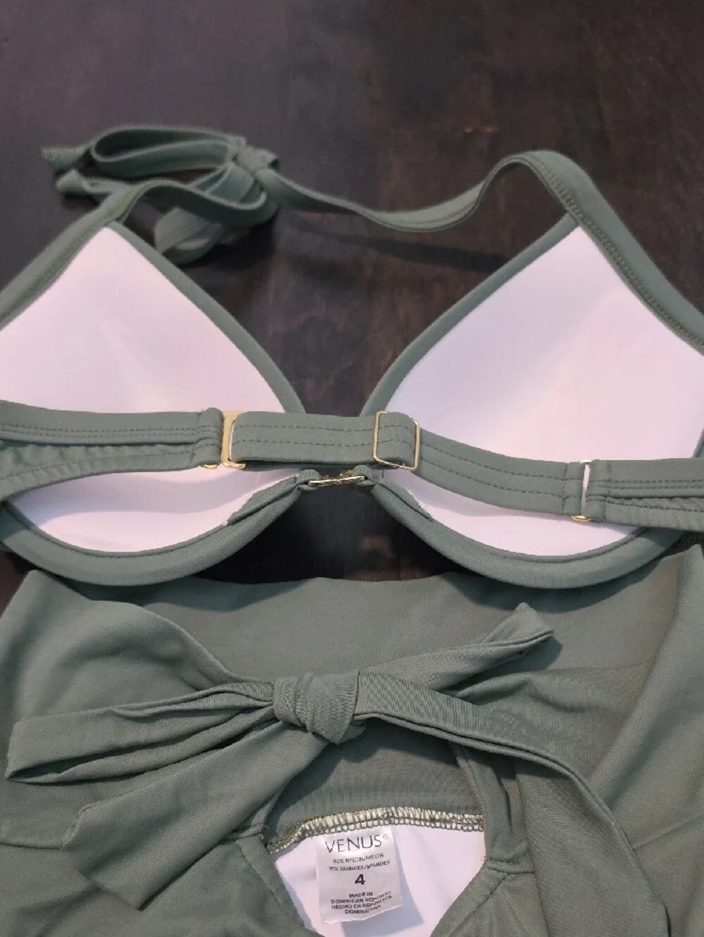 VENUS Sage Green High-Waist Halter Bikini Set